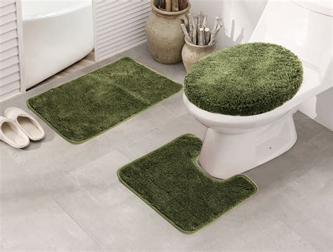 <b>3</b> <b>Piece</b> <b>Bathroom</b> Bath Mat <b>Rug</b> <b>Set</b> with Toilet Cover. . 3 piece bathroom rug set